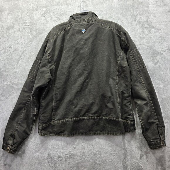 Kuhl Burr Jacket Mens XL Green Cotton Canvas Full Zip Outdoor Patina Dye Hiking - Picture 4 of 13